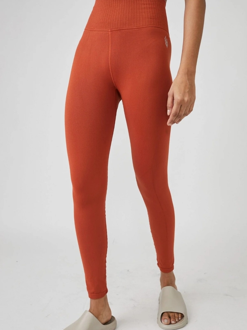 Free People Movement High Rise 7/8 Length Good Karma Leggings Red Earth - Picture 2 of 8